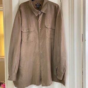 Brown Suede Button Down Shirt
